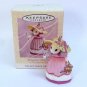 Hallmark Springtime Bonnets Easter ornament 1994 2 in series white bunny rabbit in a spring hat box