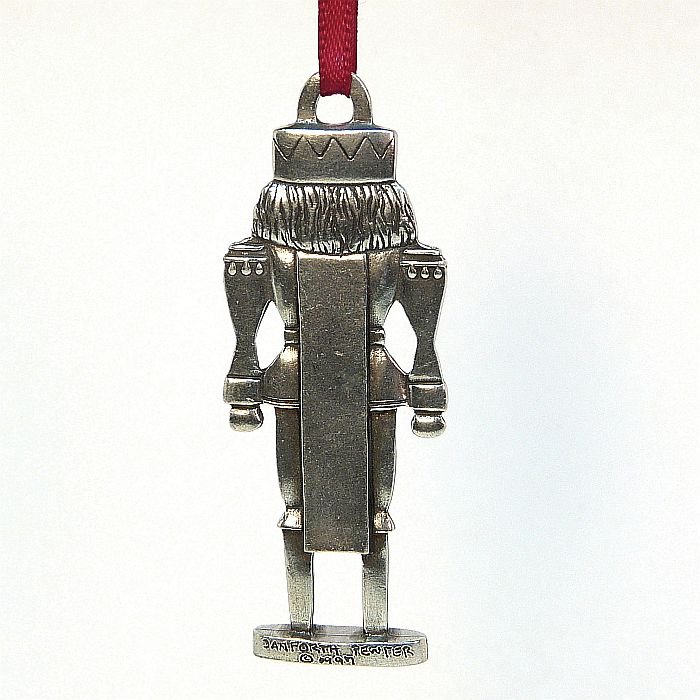 Danforth Handcrafted Pewter Christmas Sleigh Bell Ornament - 1 ¾" Snowflake Design With Satin Ribbon, Made In USA