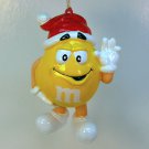 M & M yellow Christmas ornament Santa hat Mars