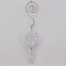 10 hand crafted Christmas bead ornaments clear silver tone wire