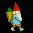 vintage Pollywog gnome Christmas ornament wood hand painted