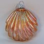 Christmas ornament scallop shell blown glass pink and coral metallic
