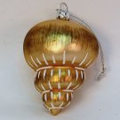 Christmas ornament turban shell blown glass gold metallic