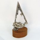 Peltro Infant Jesus in manger pewter on wooden base figurine Italy hand carved details Peltro Infant Jesus in manger pewter on wooden base figurine Italy hand carved details
