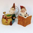 2 vintage gnome Christmas ornaments Craven Pottery