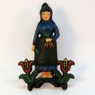 Wilton cast iron wall clip Pensylvania Dutch Amish lady vintage