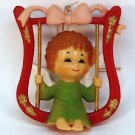 Vtg Christmas Ornament Angel on Swing Bradford Novelty 1980s Vtg Christmas Ornament Angel on Swing Bradford Novelty 1980s
