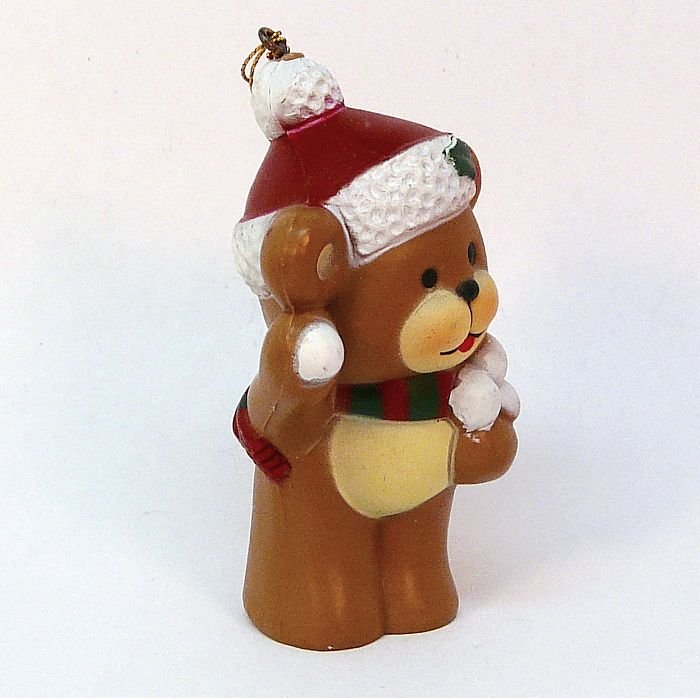 Vintage Christmas Ornament Teddy Bear throwing snowballs Bradford ...