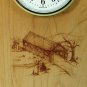Covered bridge mantel clock Maple Landmark Vermont laser etched
