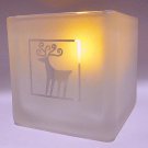 vintage Dansk reindeer frosted glass tealight holder