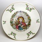 Vtg Royal Doulton Christmas plate 1978 2nd in series Victorian girl with basket and holly