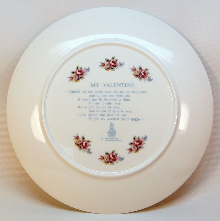 Vtg Royal Doulton My Valentine plate 1977 Victorian girl and boy with