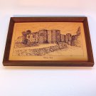 vintage Etchmaster Original Colchester Castle wall plaque etched copper plate in frame