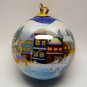 Li Bien reverse painted scenic Houses Christmas ornament 1999