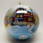 Li Bien reverse painted scenic Houses Christmas ornament 1999
