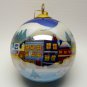 Li Bien reverse painted scenic Houses Christmas ornament 1999