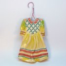 Yellow Girl's Victorian style Dress Christmas ornament wire hanger Yellow Girl's Victorian style Dress Christmas ornament wire hanger