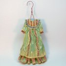 Green Girl's Victorian style Dress Christmas ornament wire hanger