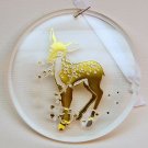 vintage deer fawn acrylic and gold Christmas ornament Lasting Impressions