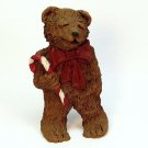 vtg Christmas bear sculpted figurine pecan resin finished JW 1986