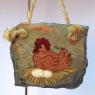 vintage slate chicken on nest with eggs Christmas ornament hand crafted and painted vintage slate chicken on nest with eggs Christmas ornament hand crafted and painted