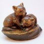 vtg Orzeck fox kits playing figurine terrastone