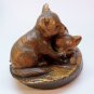 vtg Orzeck fox kits playing figurine terrastone