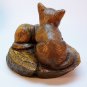vtg Orzeck fox kits playing figurine terrastone