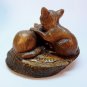 vtg Orzeck fox kits playing figurine terrastone