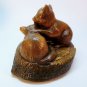 vtg Orzeck fox kits playing figurine terrastone
