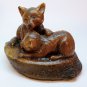 vtg Orzeck fox kits playing figurine terrastone