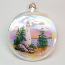 Lighthouse ornament by Ginger Don printed on glass iridescent