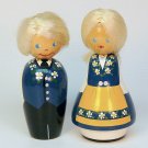 vintage Swedish boy and girl figurines wooden Sweden