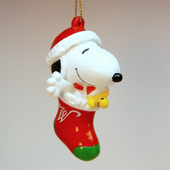 Whitman's Snoopy and Woodstock in a stocking Christmas