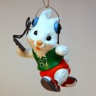 vtg Hallmark ornament Jogging Through the Snow QX4577 1987 rabbit running Holiday Run