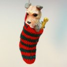 vtg Hallmark Christmas ornament Doggy in Stocking QX4742 1985 Schnauzer