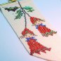 vintage small elf bead work wall hanging bell pull Christmas