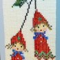 vintage small elf bead work wall hanging bell pull Christmas
