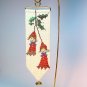 vintage small elf bead work wall hanging bell pull Christmas