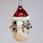 vintage double sided faced Santa head Christmas ornament West Germany blown glass