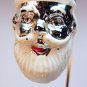 vintage double sided faced Santa head Christmas ornament West Germany blown glass