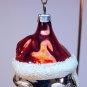 vintage double sided faced Santa head Christmas ornament West Germany blown glass