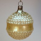 antique bumpy blown glass Christmas ornament Germany off white iridescent