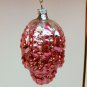 vintage blown glass berry bumpy Christmas ornament pink