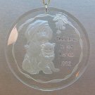 vtg Hallmark ornament Christmas is for Friends 1982 acrylic dog kitten
