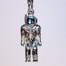 vtg Apollo 11 key ring astronaut moon landing blue visor silvertone figurine keychain key chain