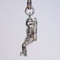 vtg Apollo 11 key ring astronaut moon landing blue visor silvertone figurine keychain key chain