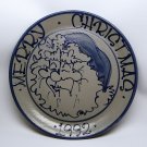 Vintage Beaumont Pottery Santa Chrismas plate 1992 salt glaze stoneware Ohio