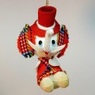 vtg elephant Christmas ornament made in Japan red plaid accents vtg elephant Christmas ornament made in Japan red plaid accents