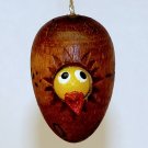 vtg miniature egg with chick Christmas Easter ornament hand carved wood